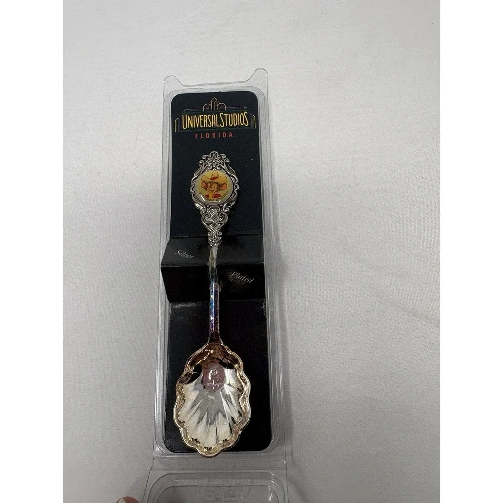 Vintage 90's Universal Studios Fievel Mousekewitz Silver Played Souvenir Spoon